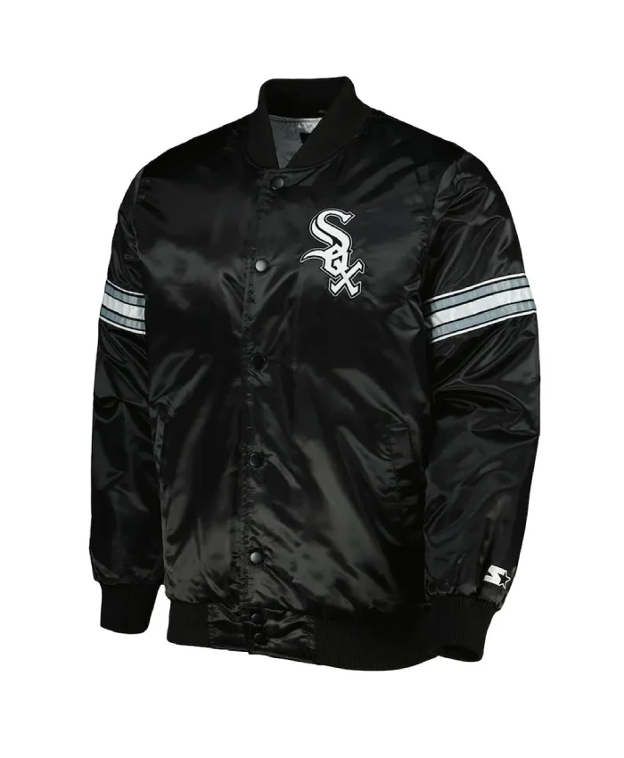 Chicago White Sox Pick & Roll Black Satin Jacket Chicago White Sox Pick & Roll Black Satin Jacket