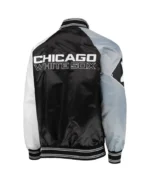 Chicago White Sox Reliever Satin Black and Silver Jacket