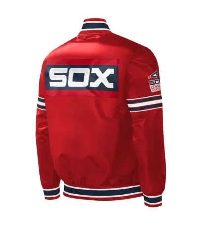 Chicago White Sox Slider Red Varsity Satin Jacket