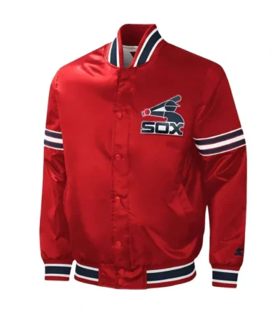 Chicago White Sox Slider Red Varsity Satin Jacket
