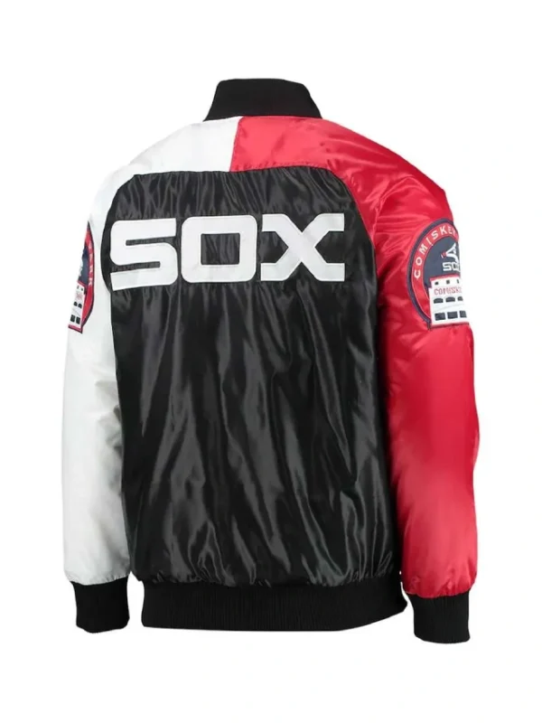 Chicago White Sox Tri-Color Navy and Red Satin Jacket