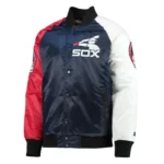 Chicago White Sox Tri-Color Navy and Red Satin Jacket