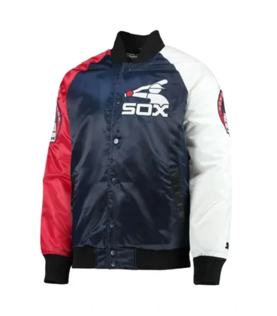 Chicago White Sox Tri-Color Navy and Red Satin Jacket