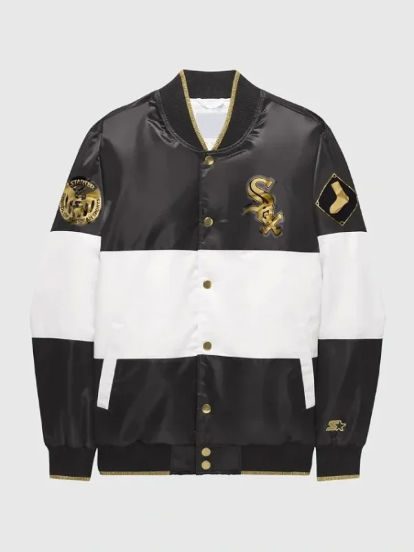 Chicago White Sox Ty Mopkins Black and White Satin Jacket