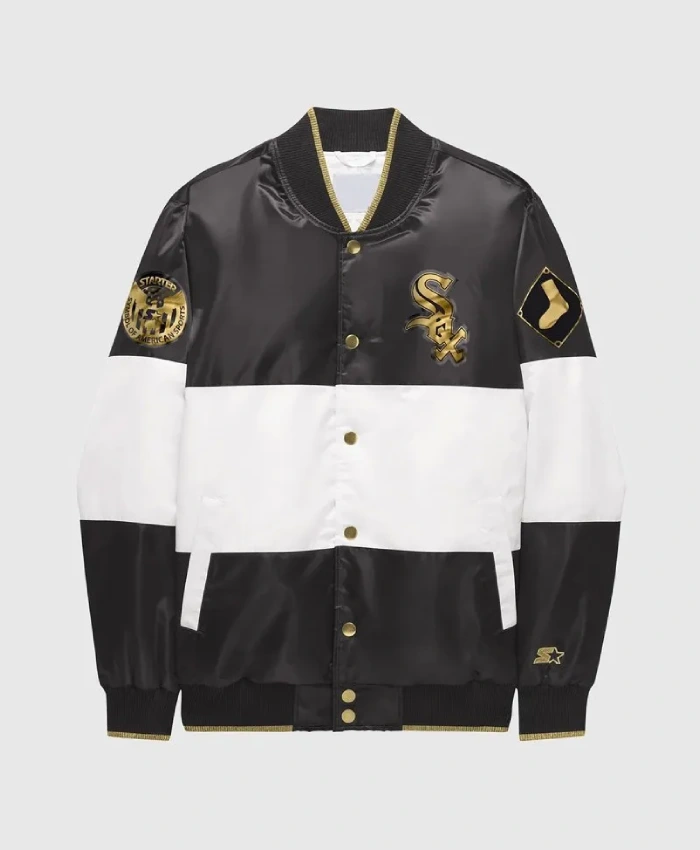 Chicago White Sox Ty Mopkins Black and White Satin Jacket Chicago White Sox Ty Mopkins Black and White Satin Jacket