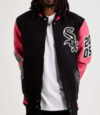 Chicago White Sox Varsity Pink and Black Jacket