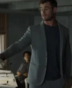 Chris Hemsworth Spiderhead Grey Blazer