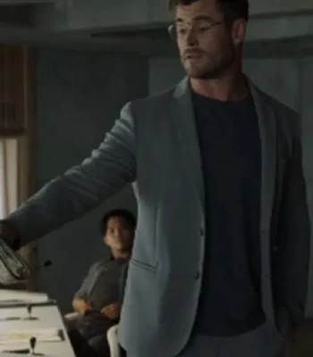 Chris Hemsworth Spiderhead Grey Blazer