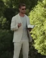 Chris Hemsworth Spiderhead White Suit