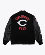 Cincinnati Reds Black Out Vintage Logo Varsity Jacket