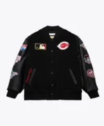 Cincinnati Reds Black Out Vintage Logo Varsity Jacket