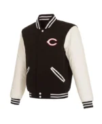 Cincinnati Reds Black and White Varsity Jacket