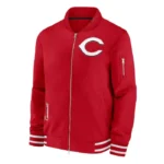 Cincinnati Reds Full-Zip Red Bomber Jacket