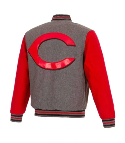 Gray/Red Cincinnati Reds Varsity Wool Jacket