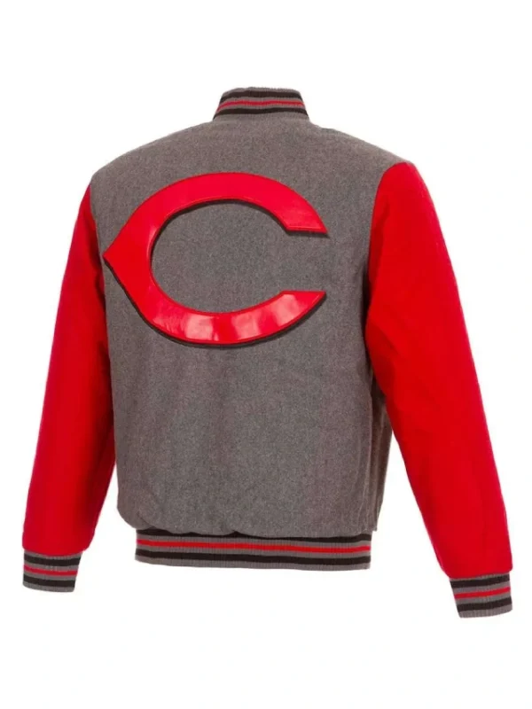 Gray/Red Cincinnati Reds Varsity Wool Jacket