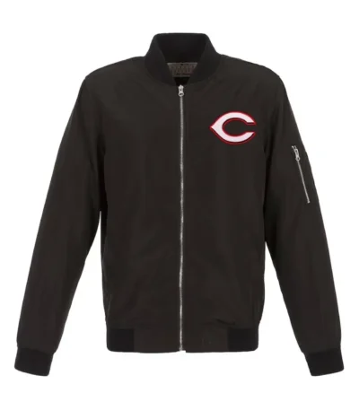 Cincinnati Reds Nylon Zip-Up Bomber Jacket