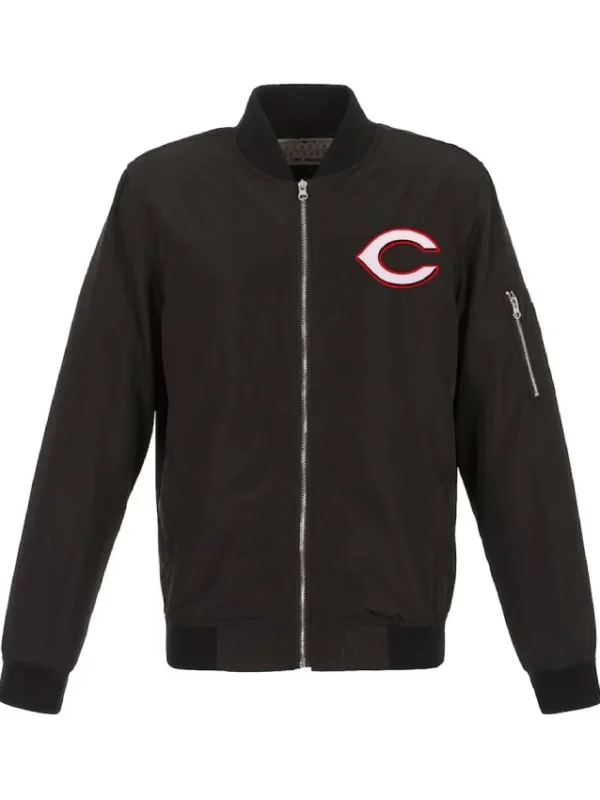 Cincinnati Reds Nylon Zip-Up Bomber Jacket