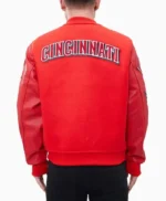 MLB Cincinnati Reds Letterman Wool/Leather Red Jacket
