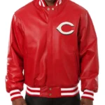 Cincinnati Reds Red Varsity Leather Jacket