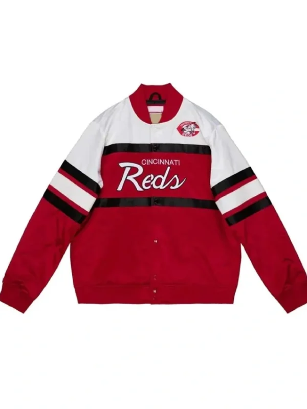 Cincinnati Reds Special Script Heavyweight Varsity Satin Jacket