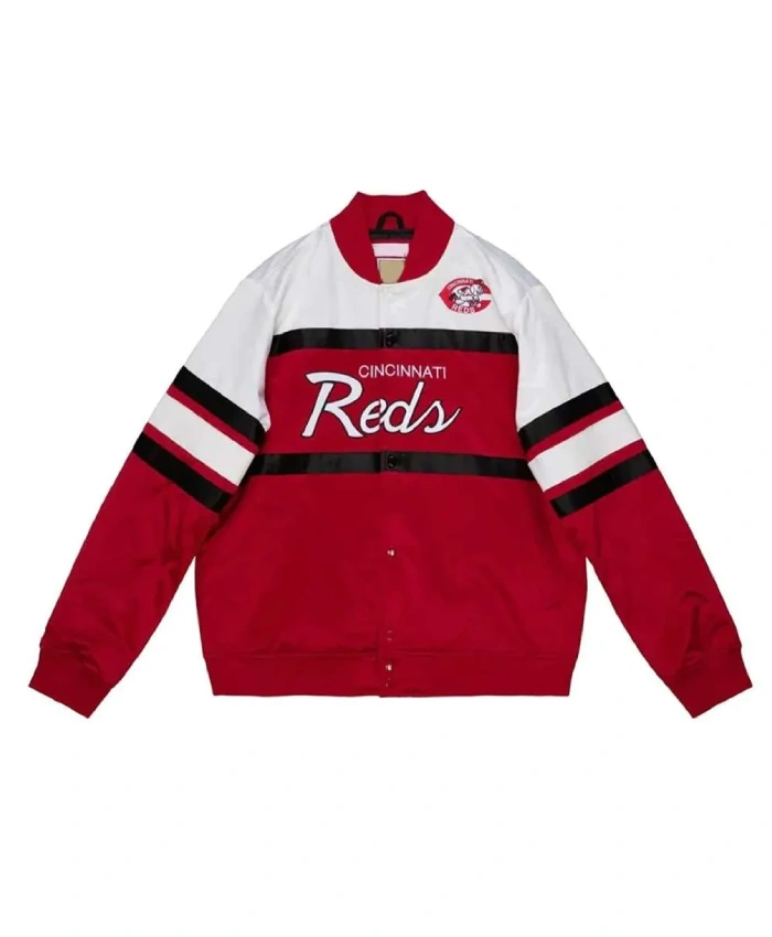 Cincinnati Reds Special Script Heavyweight Varsity Satin Jacket Cincinnati Reds Special Script Heavyweight Varsity Satin Jacket