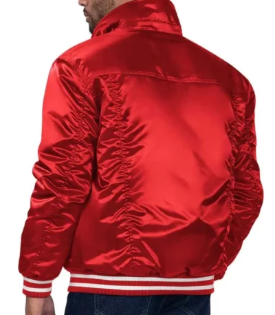 Cincinnati Reds Red Silver Tab Trucker Satin Jacket