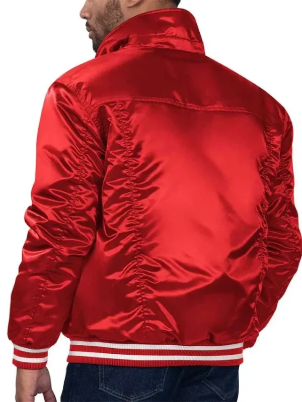 Cincinnati Reds Red Silver Tab Trucker Satin Jacket