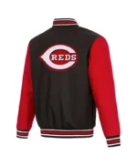 Cincinnati Reds Black and Red Varsity Poly Twill Jacket