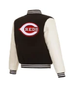 Cincinnati Reds Black and White Varsity Jacket