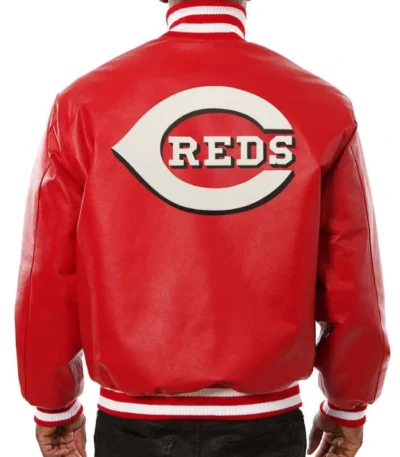 Cincinnati Reds Red Varsity Leather Jacket