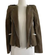 Claire Holt The Originals S04 Green Suede Jacket