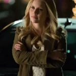 Claire Holt The Originals S04 Green Suede Jacket