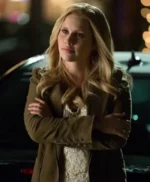 Claire Holt The Originals S04 Green Suede Jacket