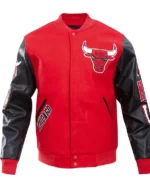 Classic Chicago Bulls Varsity Wool And Leather Jacket