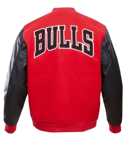 Classic Chicago Bulls Varsity Wool And Leather Jacket