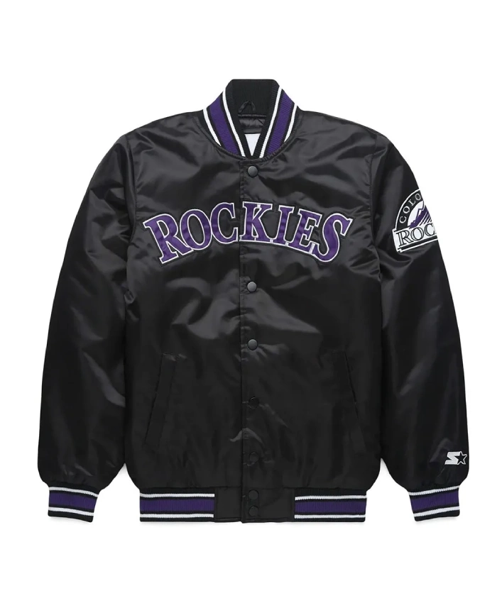 Classic Colorado Rockies Black Satin Jacket Classic Colorado Rockies Black Satin Jacket