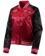 Classics Chicago Bulls Hardwood Red And Black Satin Jacket