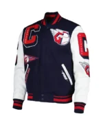 Mash Up Logo Cleveland Guardians Varsity Navy Jacket