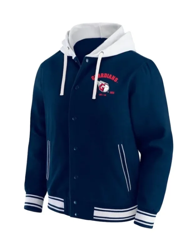 Cleveland Guardians Navy Cotton Hooded Jacket