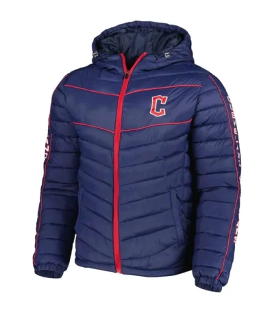 Cleveland Guardians Navy Soft Down Touch Hoodie Jacket
