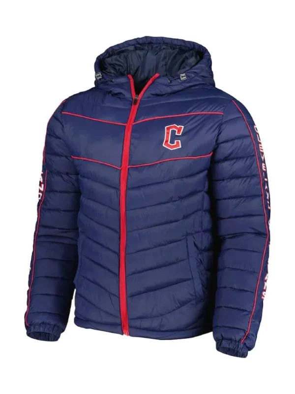 Cleveland Guardians Navy Soft Down Touch Hoodie Jacket