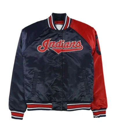 Cleveland Guardians Navy and Red Satin Jacket