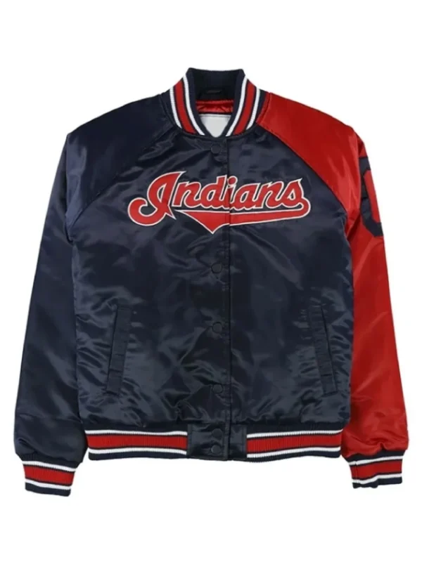 Cleveland Guardians Navy and Red Satin Jacket
