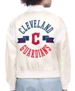 Printed Logo Cleveland Guardians Satin Varsity Jacket