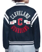 Printed Logo Cleveland Guardians Satin Varsity Jacket