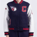 Cleveland Guardians Retro Classic Rib Navy Varsity Jacket