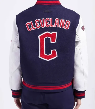 Cleveland Guardians Retro Classic Rib Navy Varsity Jacket