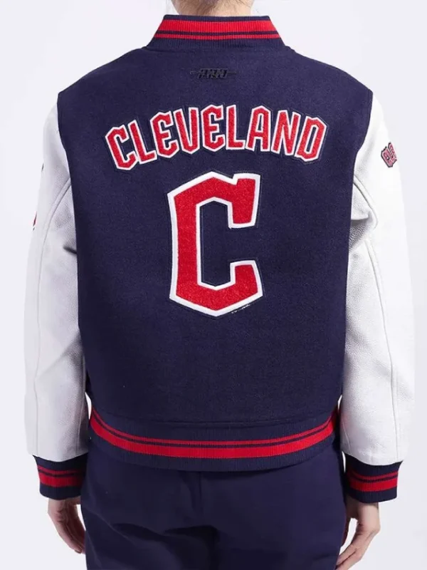 Cleveland Guardians Retro Classic Rib Navy Varsity Jacket