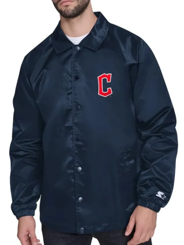 Cleveland Guardians Retro Logo Coaches Jacket