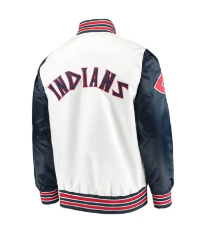 The Legend Cleveland Guardians White and Navy Satin Jacket